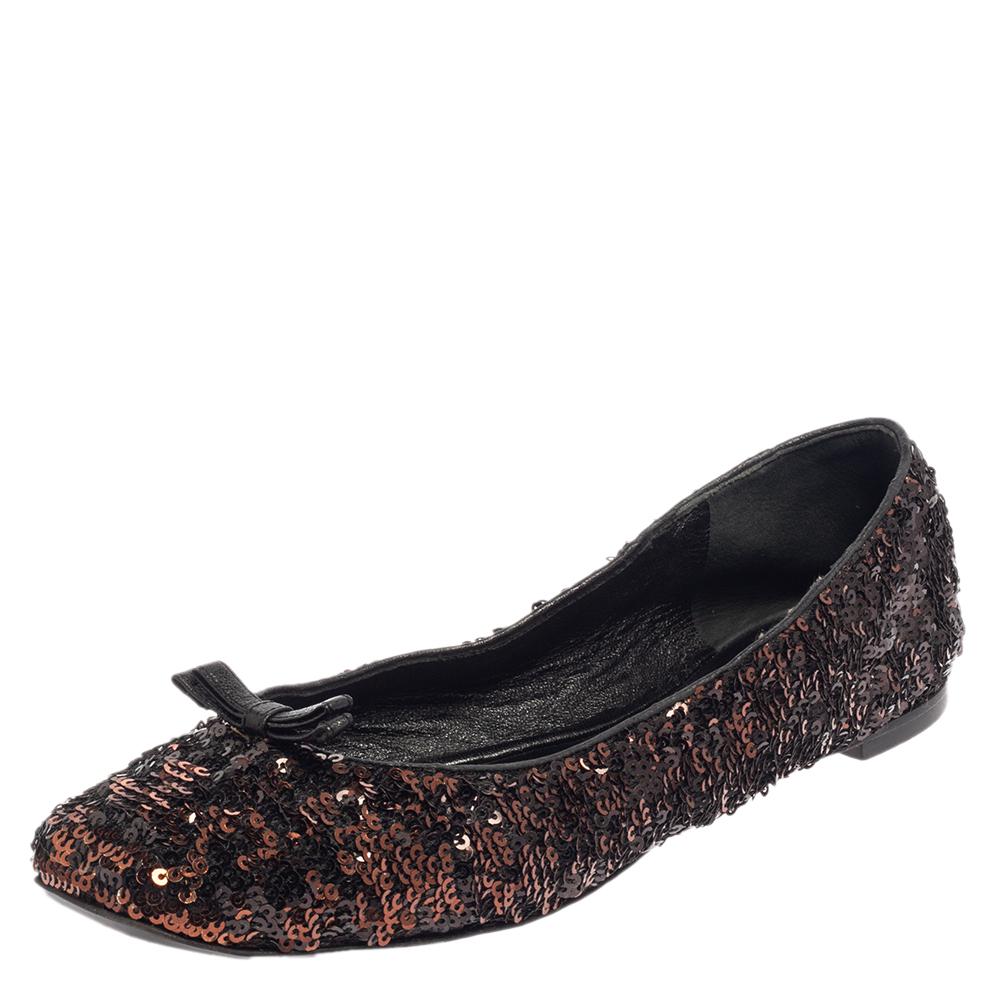 black sequin flat shoes