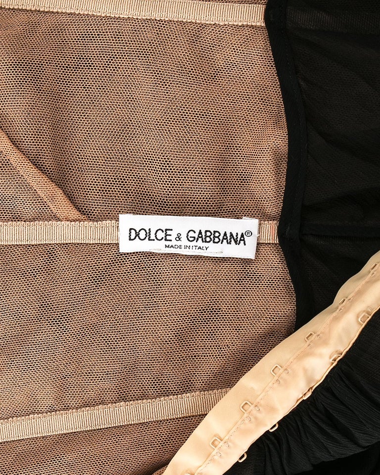 Dolce and Gabbana black butterfly silk chiffon corset evening dress, ss ...