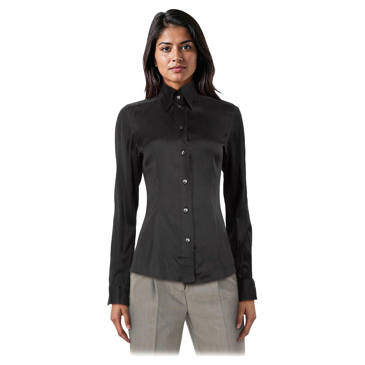 Dolce 
Gabbana Chemise en soie boutonnée noire Taille XS