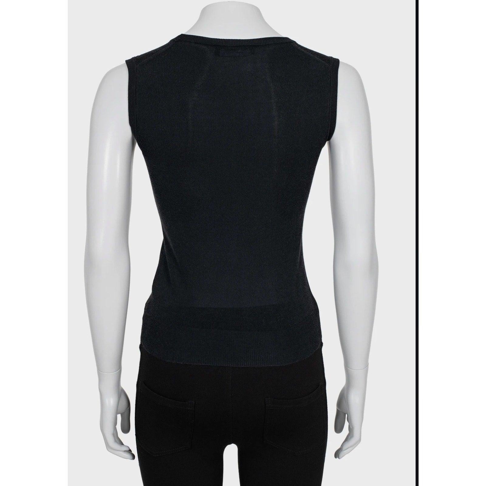 Nero Dolce & Gabbana - Canotta nera con bottoni - Taglia 38/XS in vendita