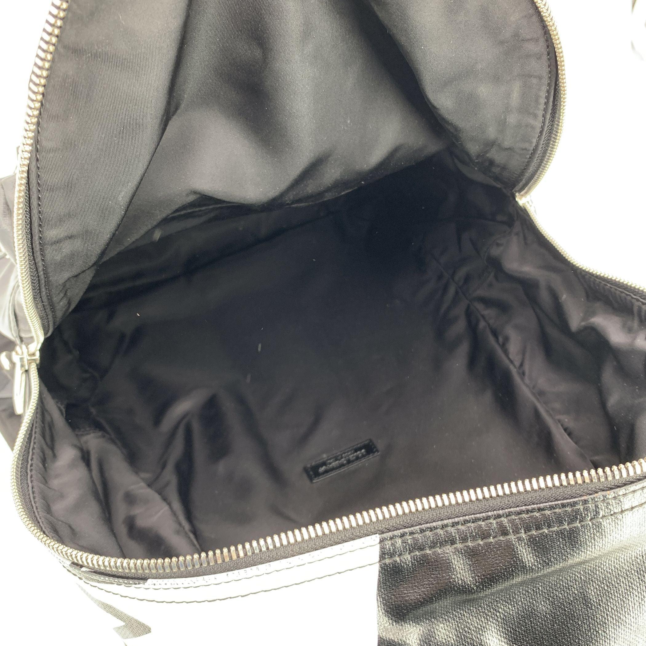 Dolce & Gabbana Black Canvas Vulcano Logo Backpack Shoulder Bag For Sale 2