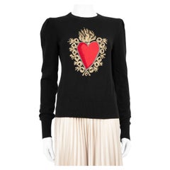 Dolce & Gabbana Black Cashmere Sacred Heart Jumper Size S