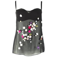 Vintage Dolce 
Gabbana black chiffon camisole with built in bra, A/W 1999