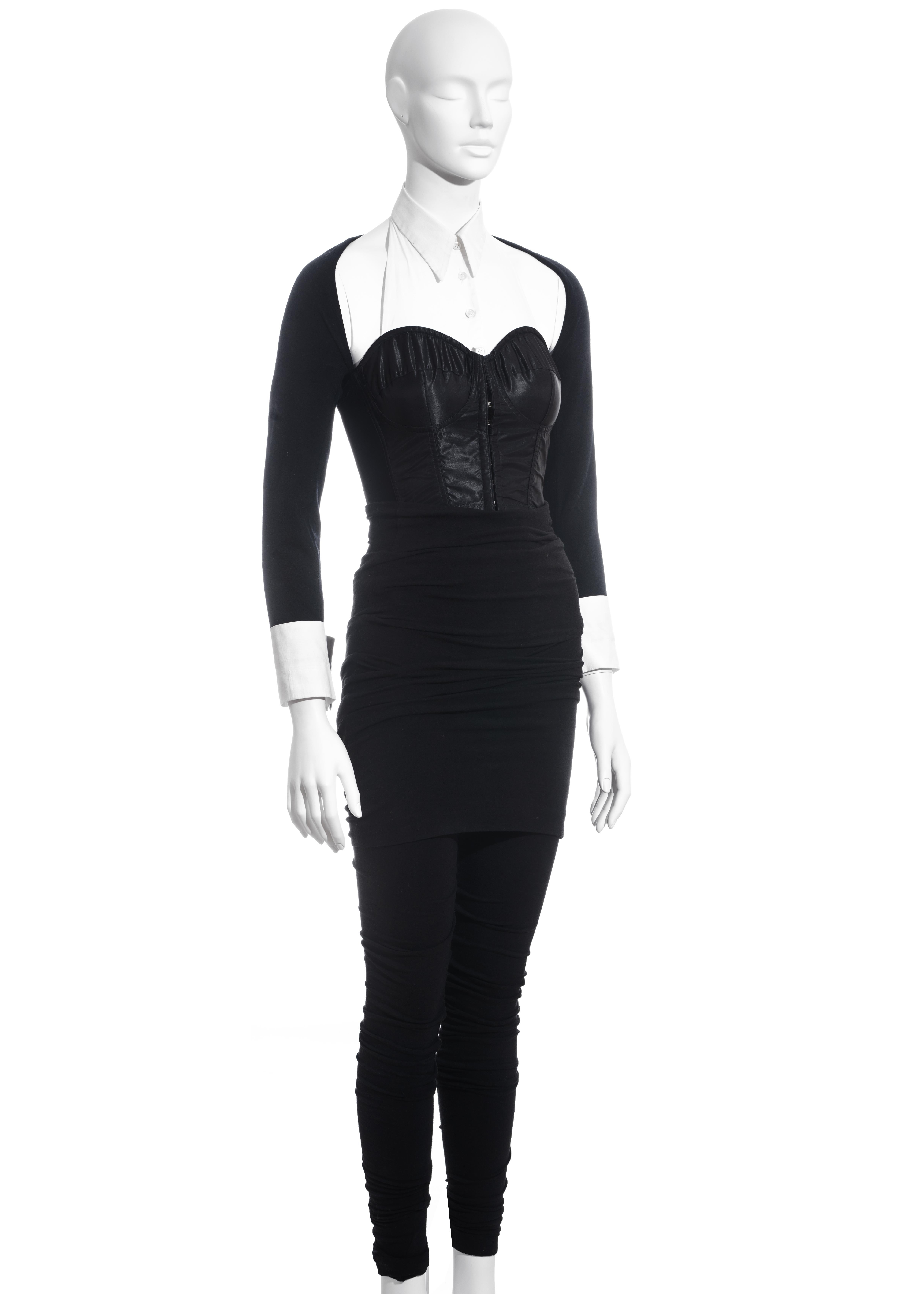 Ensemble corset et leggings noirs Dolce & Gabbana, automne-hiver 1992 Pour femmes en vente