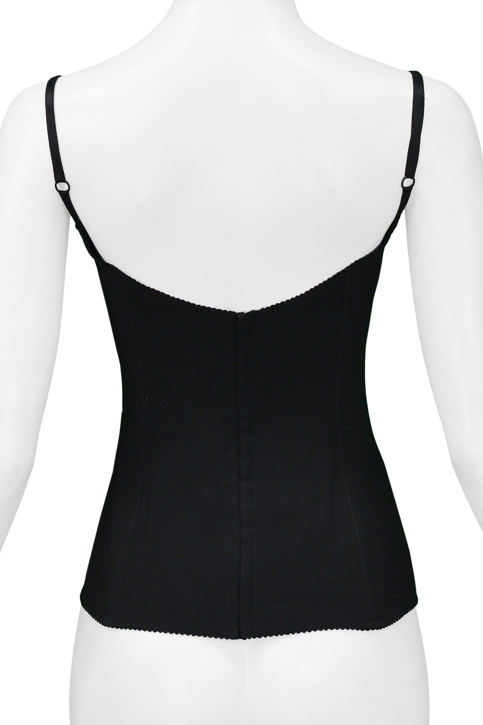 Dolce & Gabbana Black Corset Top With Italia Patch In Excellent Condition For Sale In Los Angeles, CA