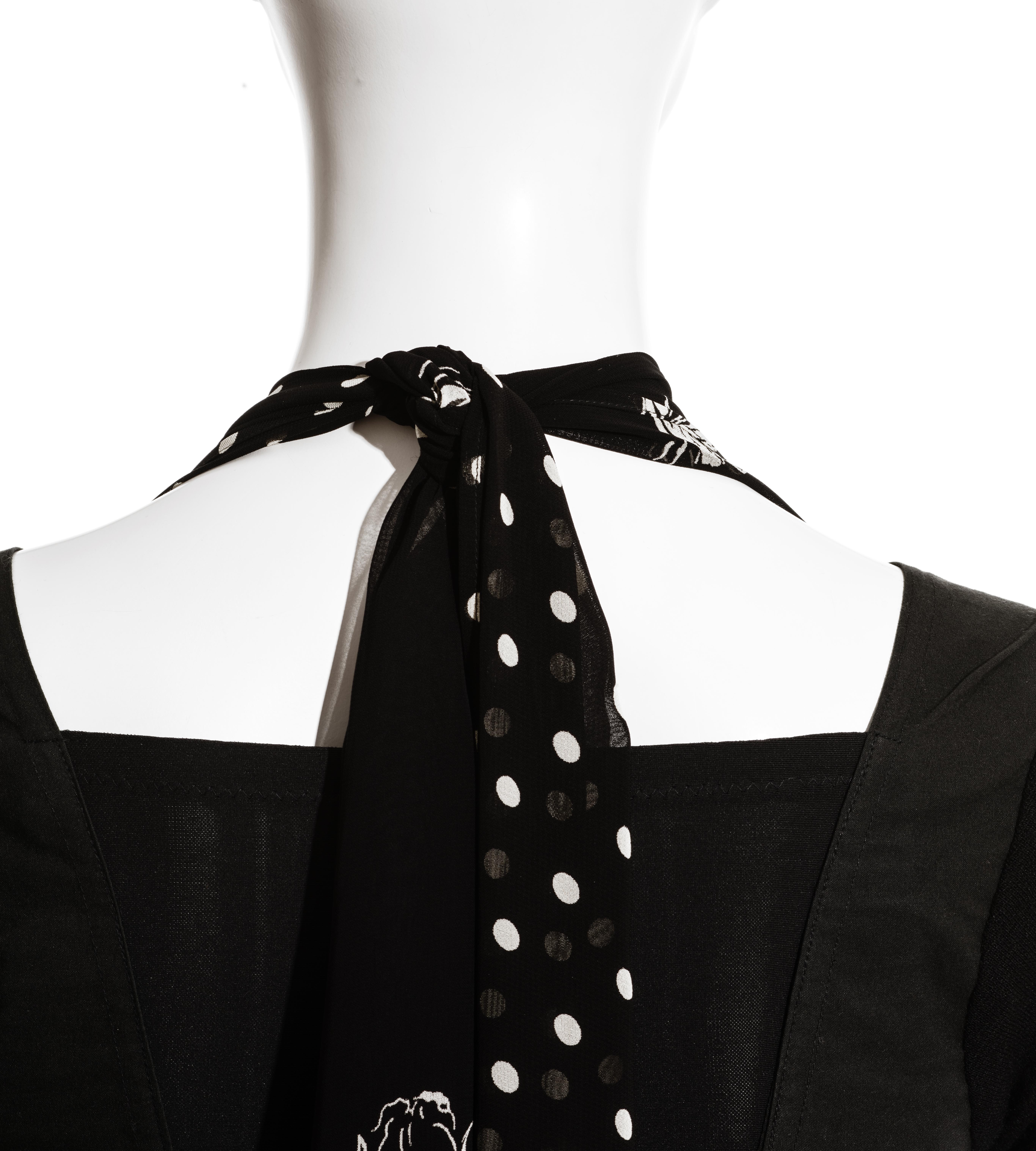 Dolce & Gabbana black corset top with silk scarf ties, ss 1991 2