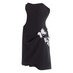 Dolce & Gabbana black corseted draped mini dress with butterflies, ss 1998