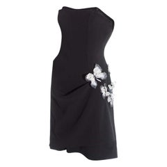 Dolce & Gabbana - Robe courte drapée noire à corset avec papillons, printemps-été 1998