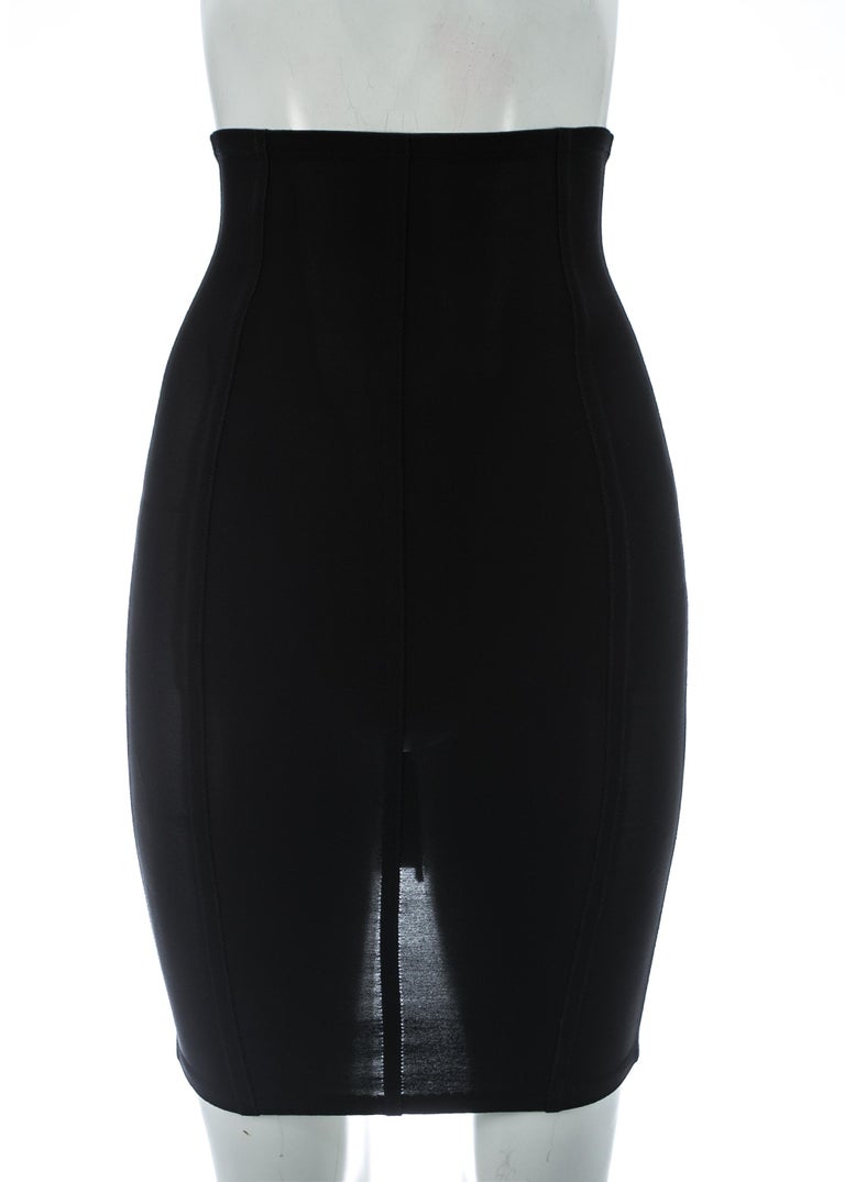 Dolce and Gabbana black corseted lace up spandex mini skirt, A/W 1997 ...
