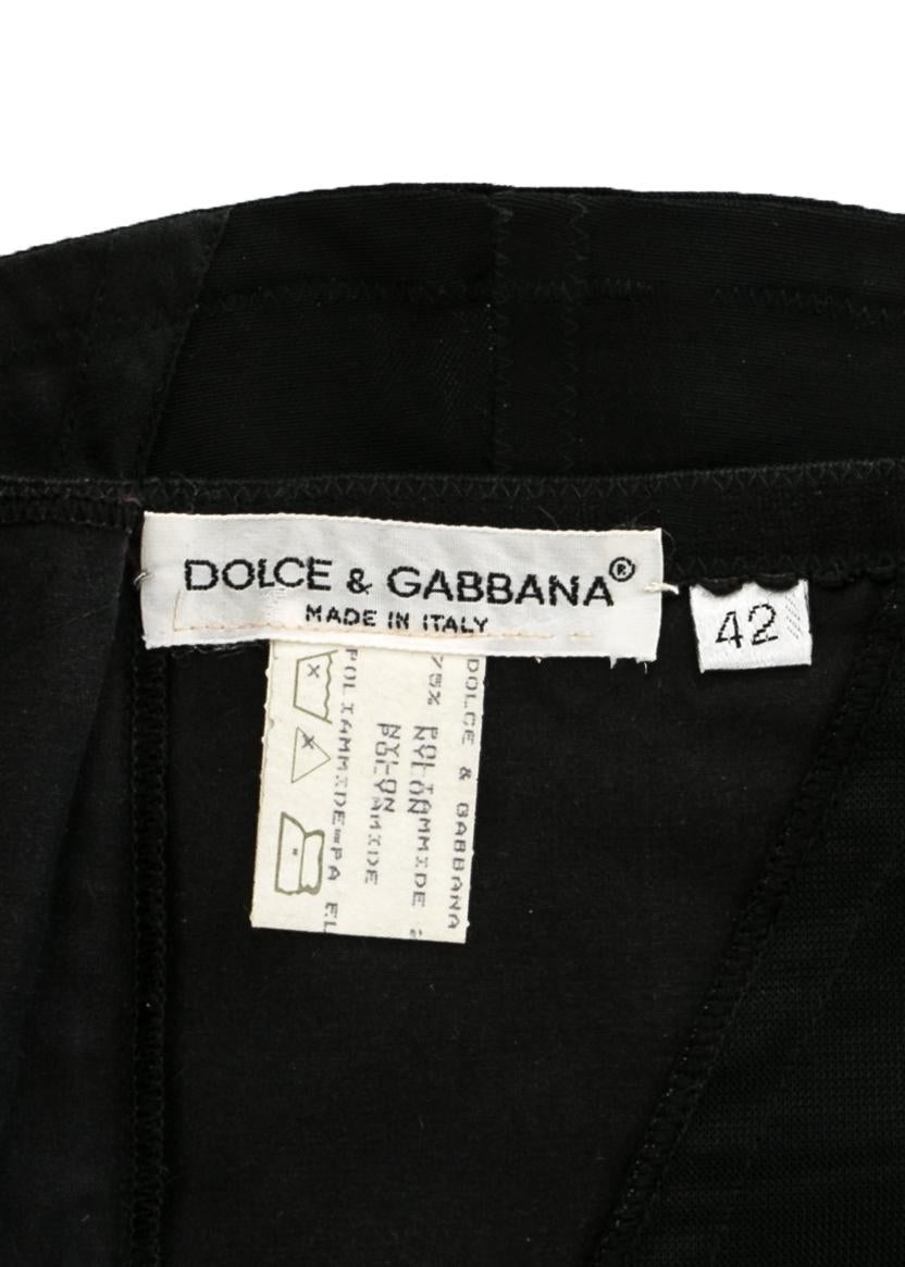 Women's Dolce & Gabbana black corseted lace up spandex mini skirt, A/W 1997