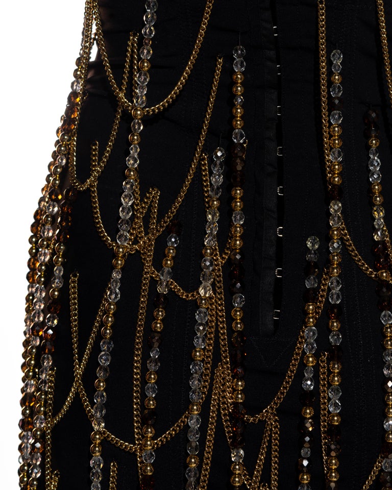 Jupe Plissée Noire Dolce & Gabbana Avec Chaînes Dorées - Style Y2K Rétro