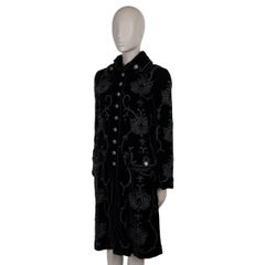 DOLCE & GABBANA black cotton 2006 EMBROIDERED VELVET Coat Jacket 40 S