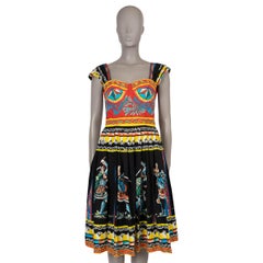 DOLCE & GABBANA noir coton 2021 CARRETTO POPLIN MIDI Robe 44 L
