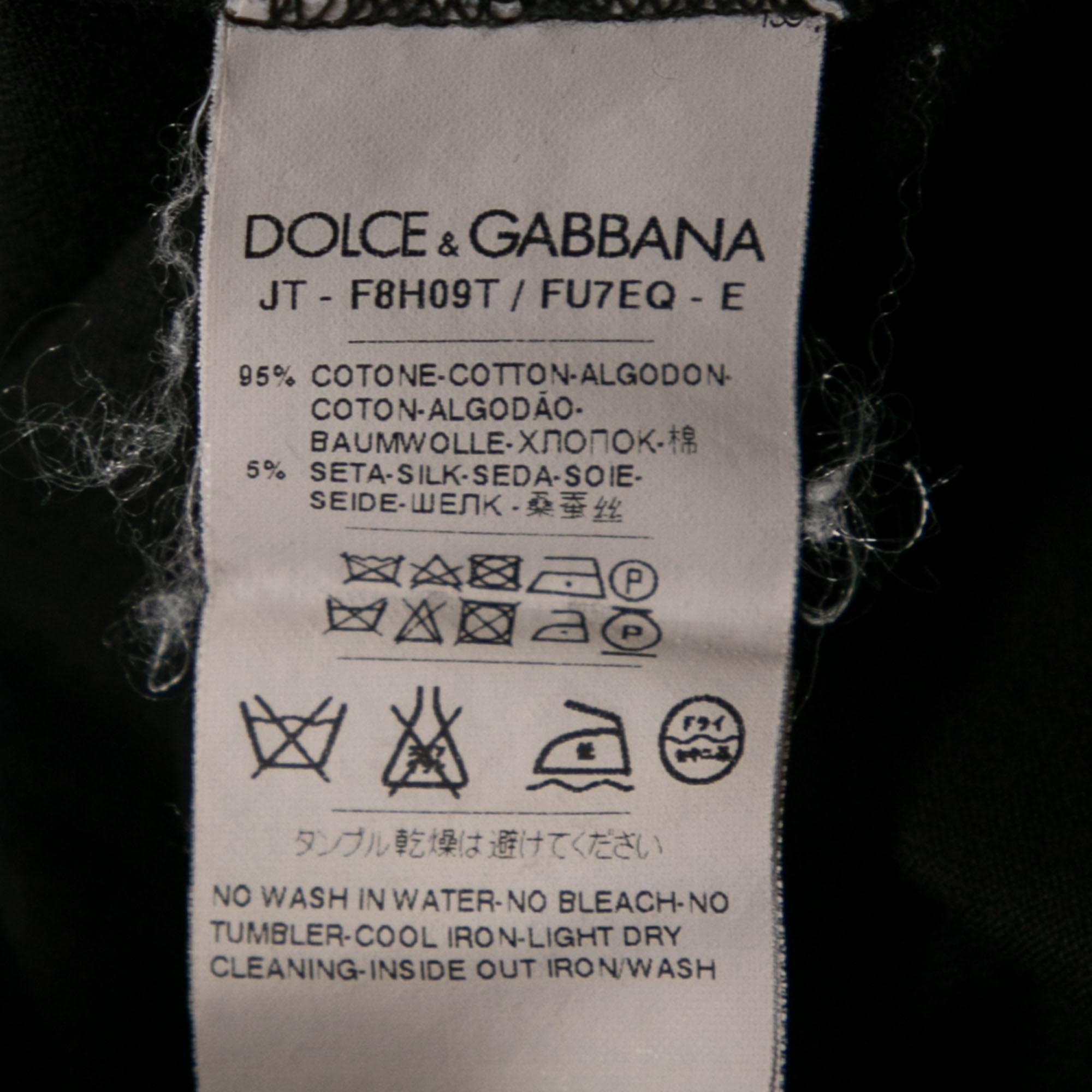 Women's Dolce & Gabbana Black Cotton Asymmetrical Slit Top S For Sale