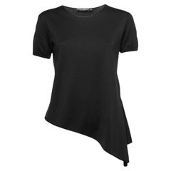 Dolce & Gabbana - Top asymétrique fendu en coton noir S