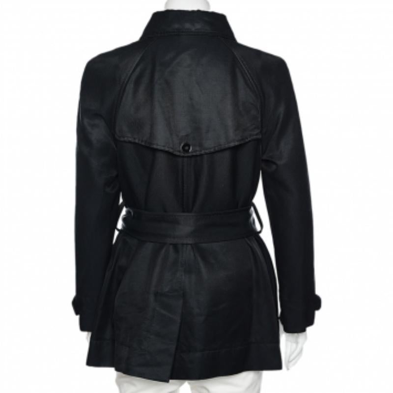 Noir Dolce & Gabbana - Veste ceinturée en coton noir avec boutons sur le devant, taille M en vente