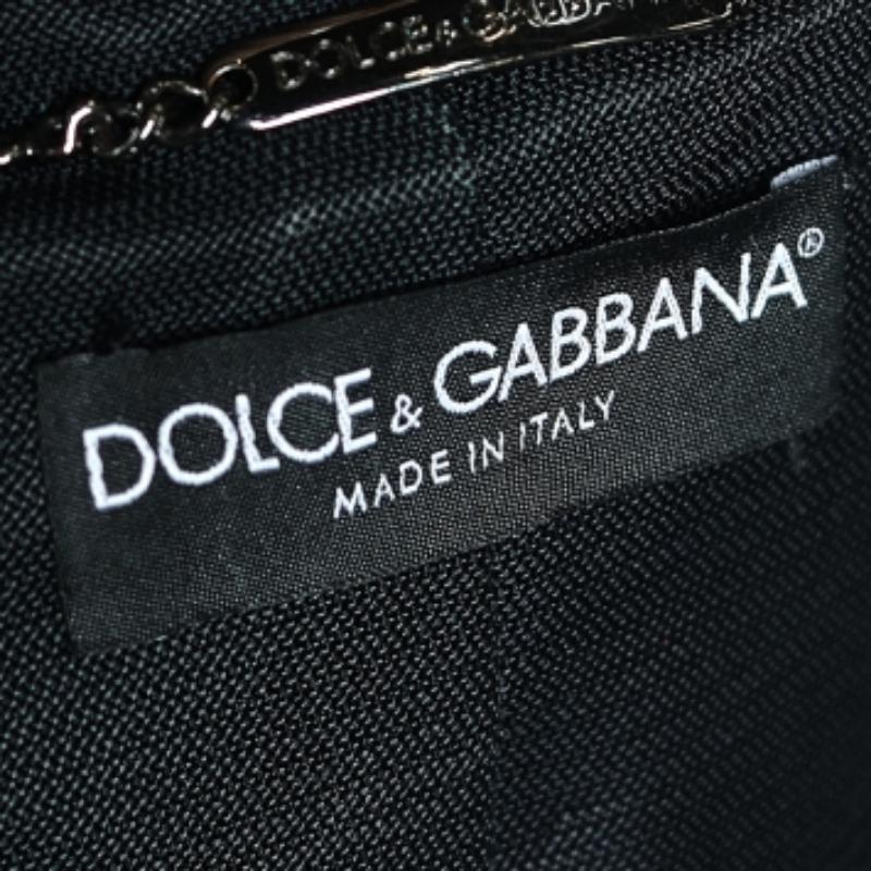 Dolce & Gabbana - Veste ceinturée en coton noir avec boutons sur le devant, taille M Bon état - En vente à Dubai, Al Qouz 2