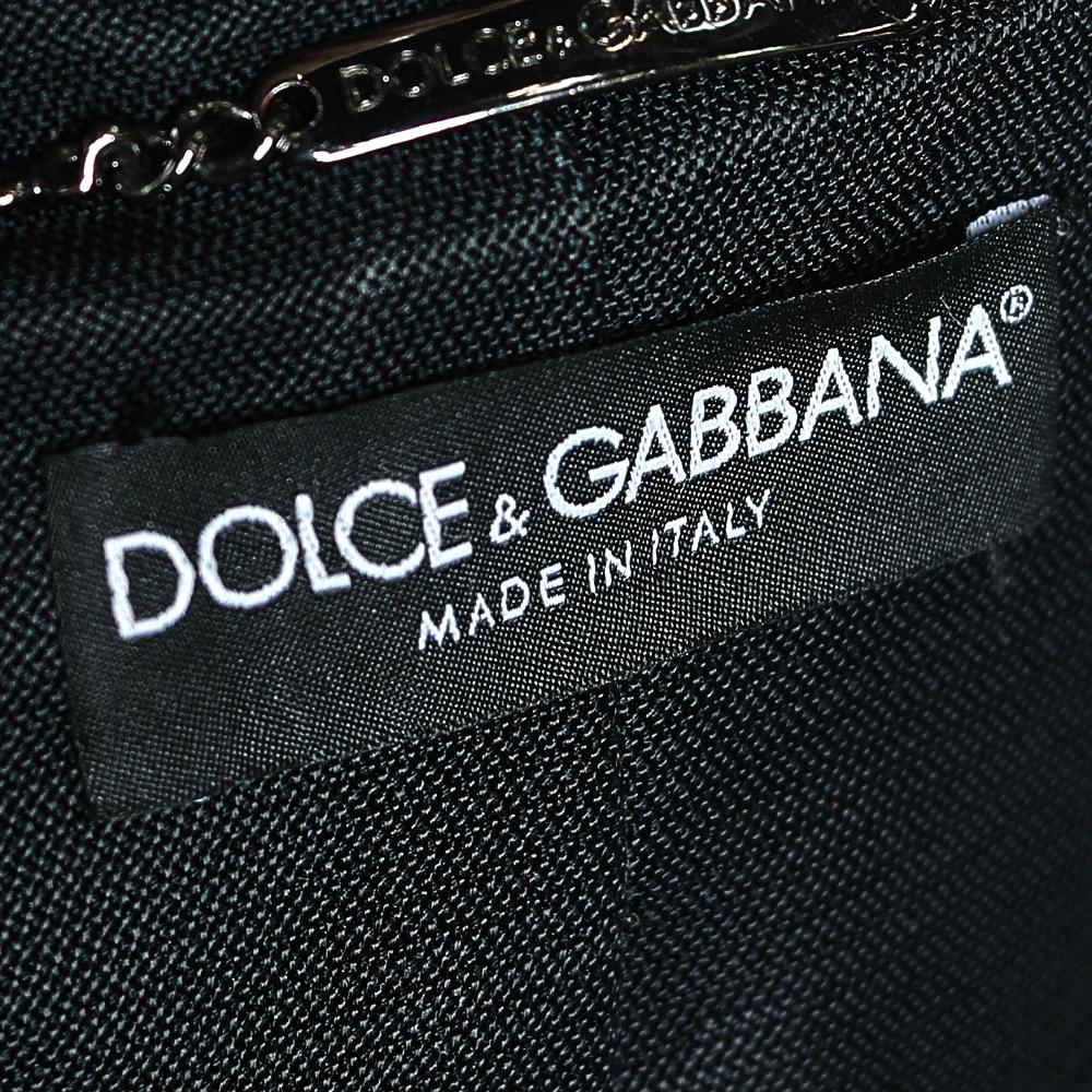 Women's Dolce & Gabbana Black Cotton Belted Button Front Jacket M