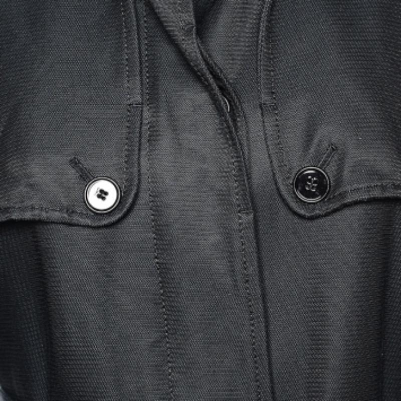 Dolce & Gabbana - Veste ceinturée en coton noir avec boutons sur le devant, taille M en vente 1