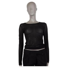 DOLCE & GABBANA black cotton CROCHET CROPPED Sweater 38 XS