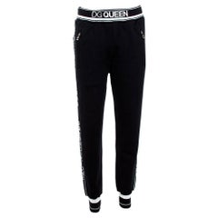 Dolce & Gabbana Black Cotton DG Queen Track Jersey Trouser XS