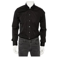 Dolce & Gabbana Black Cotton Front Button Shirt M