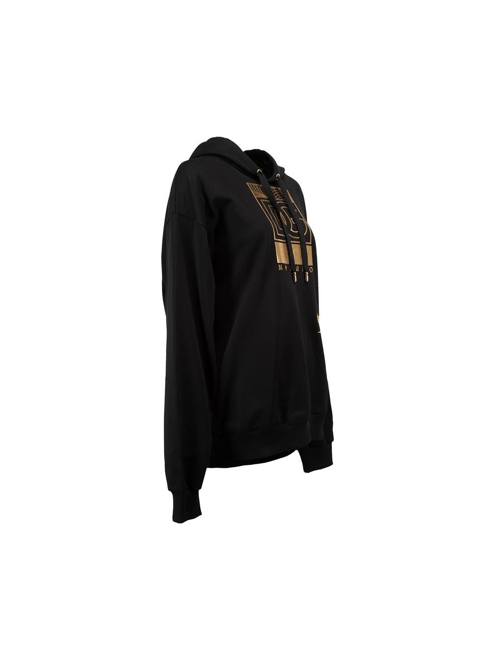 CONDITION is Never worn, with tags. No visible wear to hoodie is evident on this new Dolce & Gabbana designer resale item.
 
 Details
 Unisex
 Black
 Cotton
 Long sleeves hoodie
 Oversized fit
 Gold tone Realtà Parallela print
 Hooded with