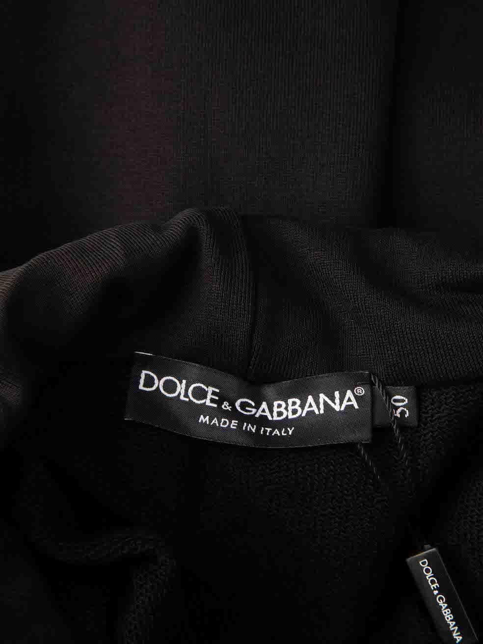 Dolce & Gabbana Black Cotton Gold Realtà Parallela Print Hoodie Size M 1
