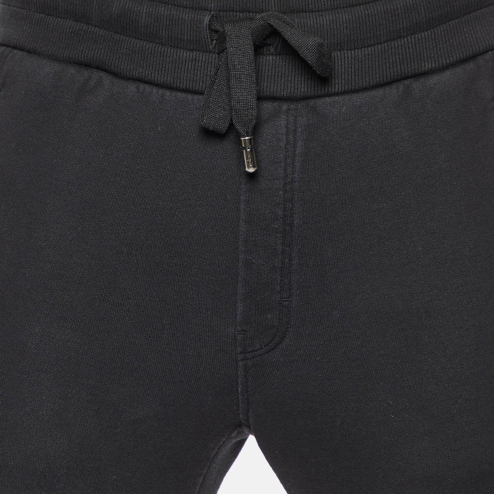 Men's Dolce & Gabbana Black Cotton Jogger Pants XS For Sale
