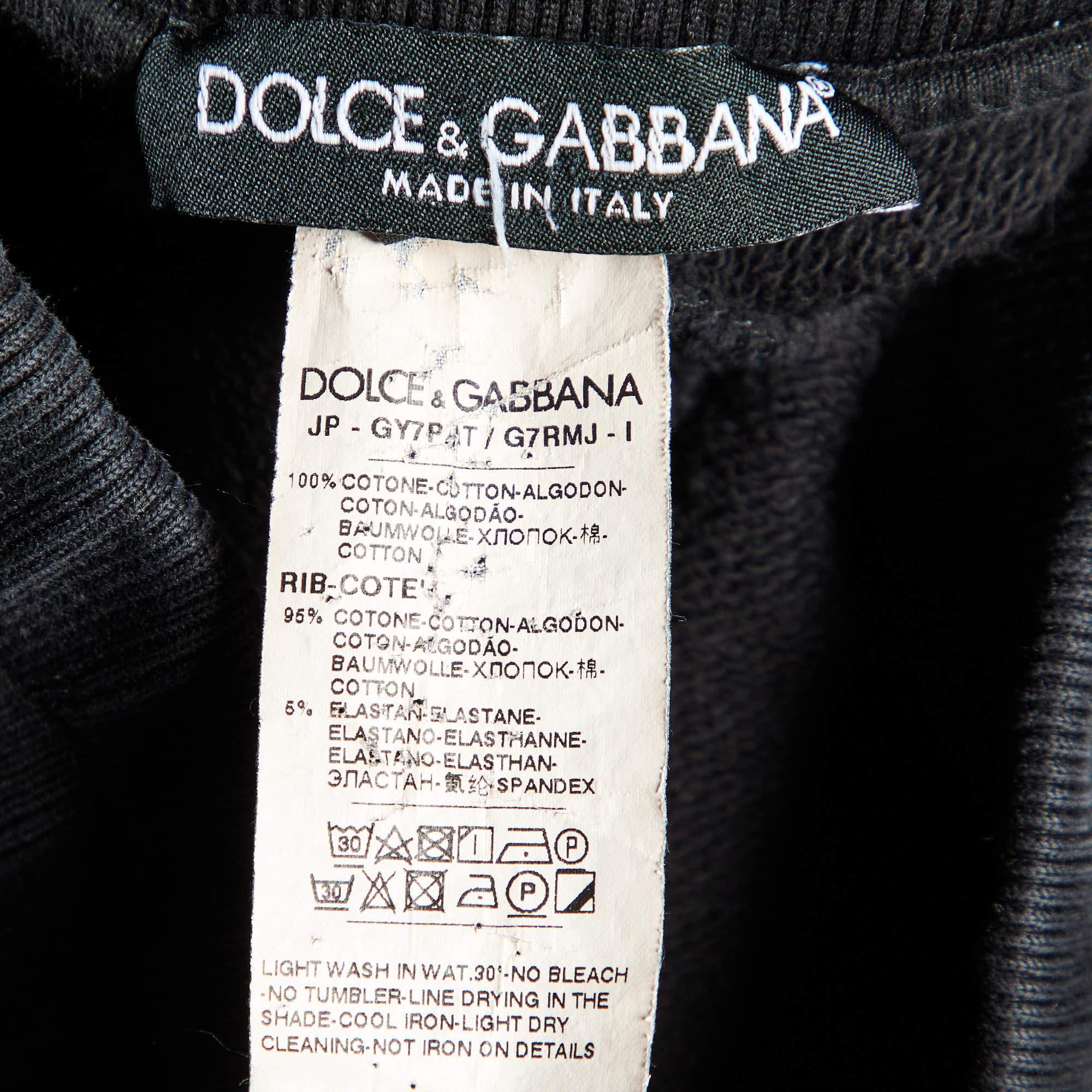 Dolce & Gabbana Black Cotton Jogger Pants XS For Sale 2
