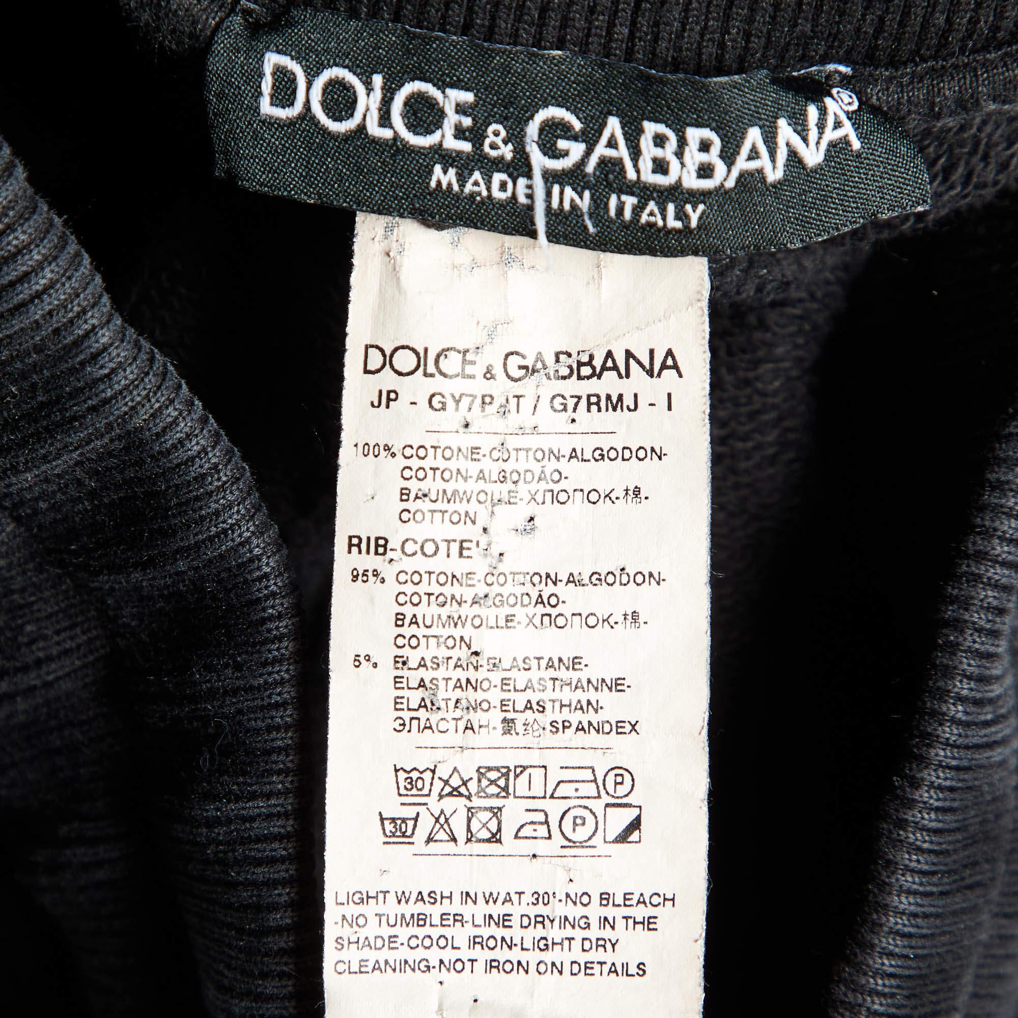 Dolce & Gabbana Black Cotton Jogger Pants XS For Sale 3