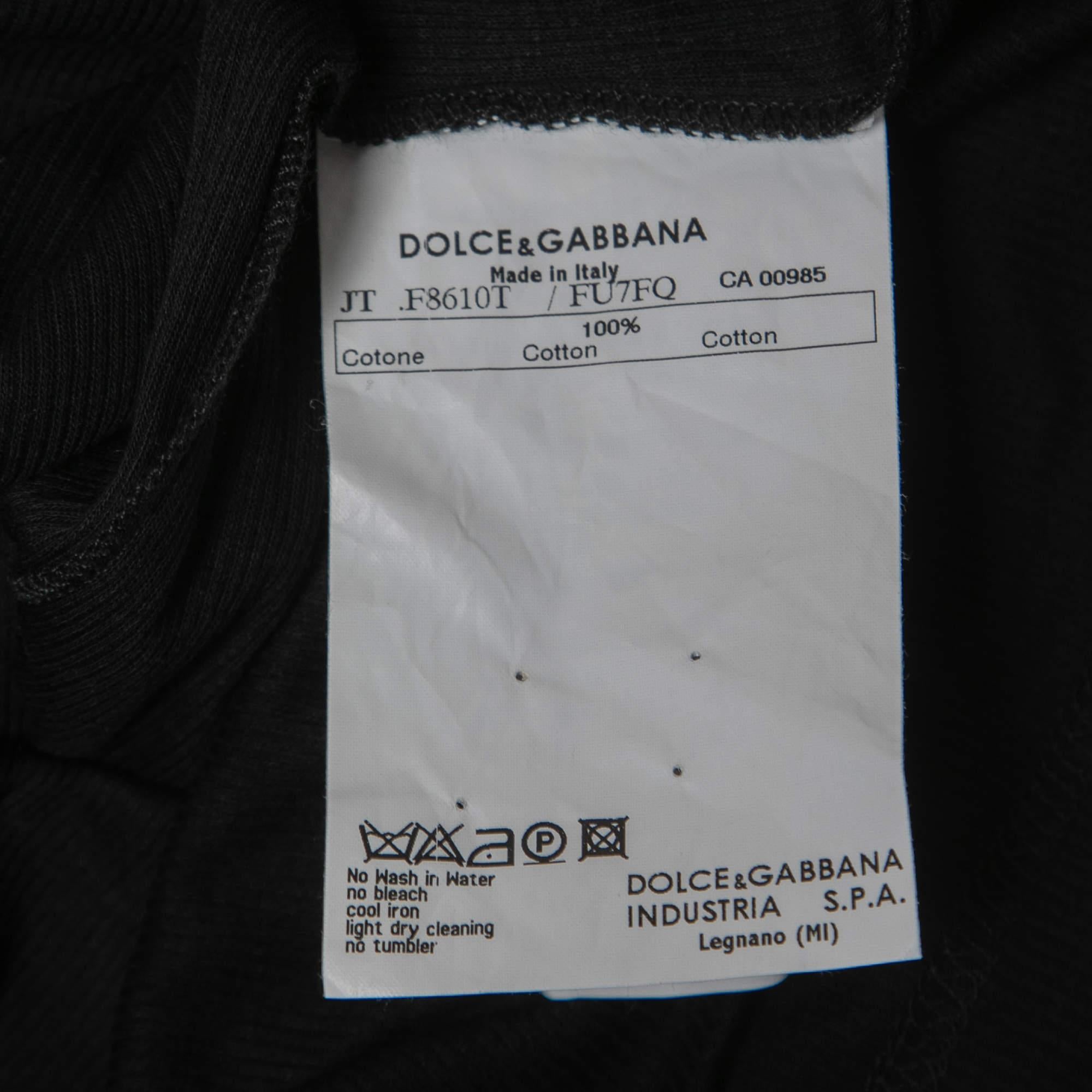 Women's Dolce & Gabbana Black Cotton Knit & Satin Trim Tank Top M For Sale