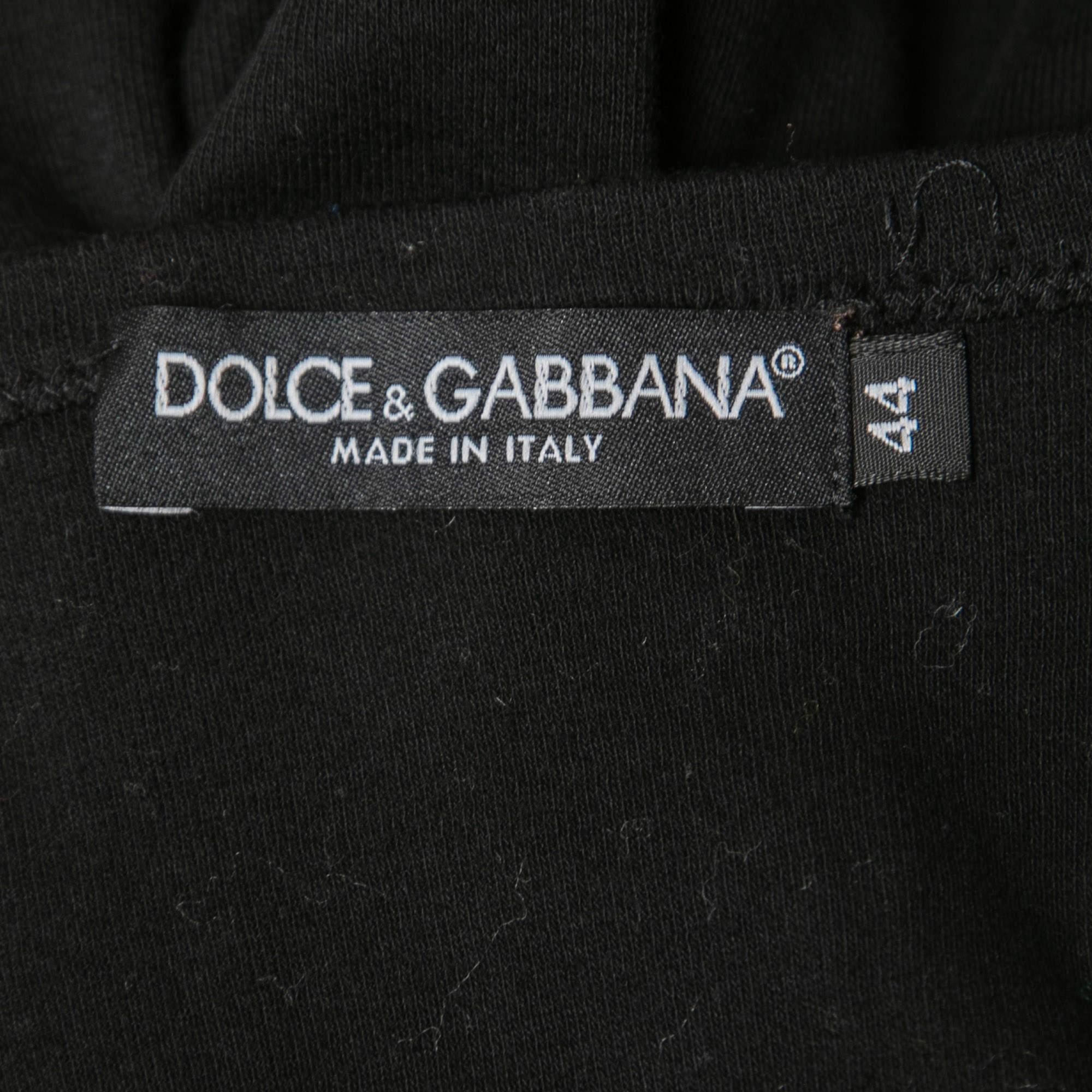 Dolce & Gabbana Black Cotton Knit Tank Top M For Sale 1