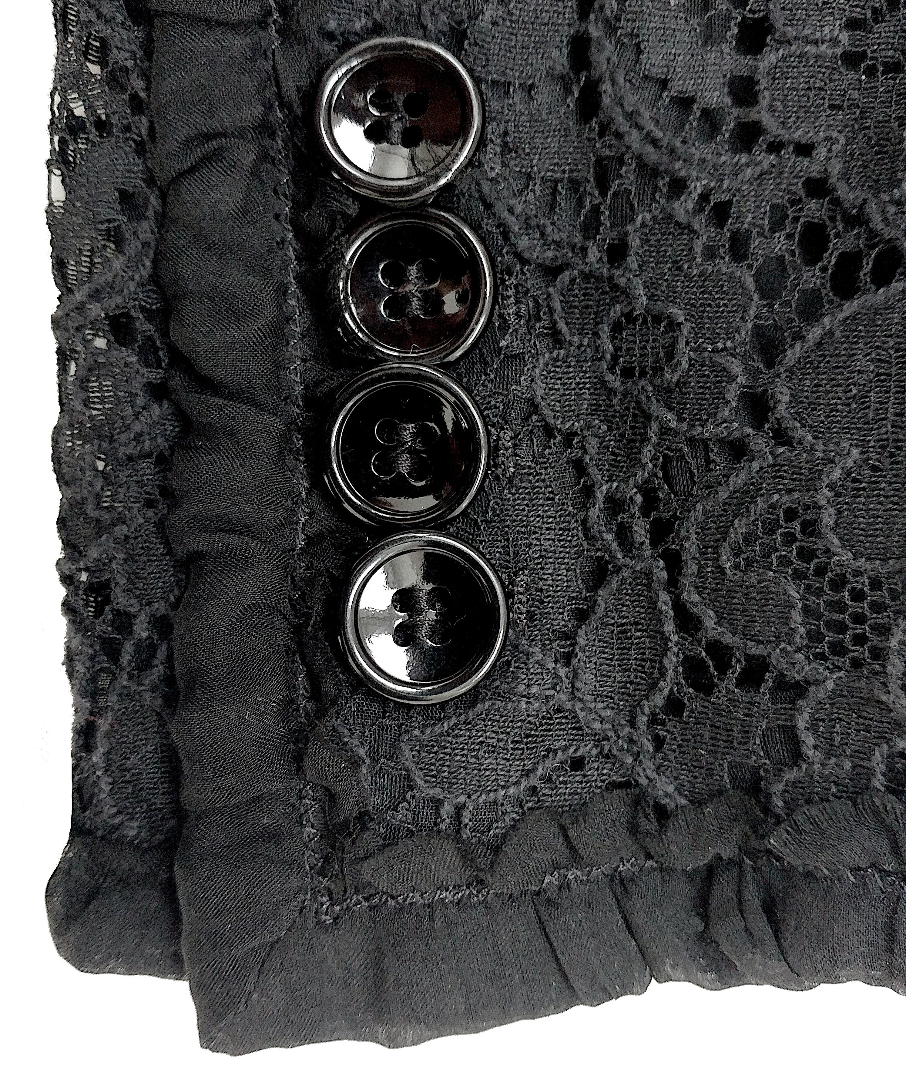 Women's DOLCE & GABBANA - Black Cotton Lace Blazer with Silk Lining  Size 8US 40EU