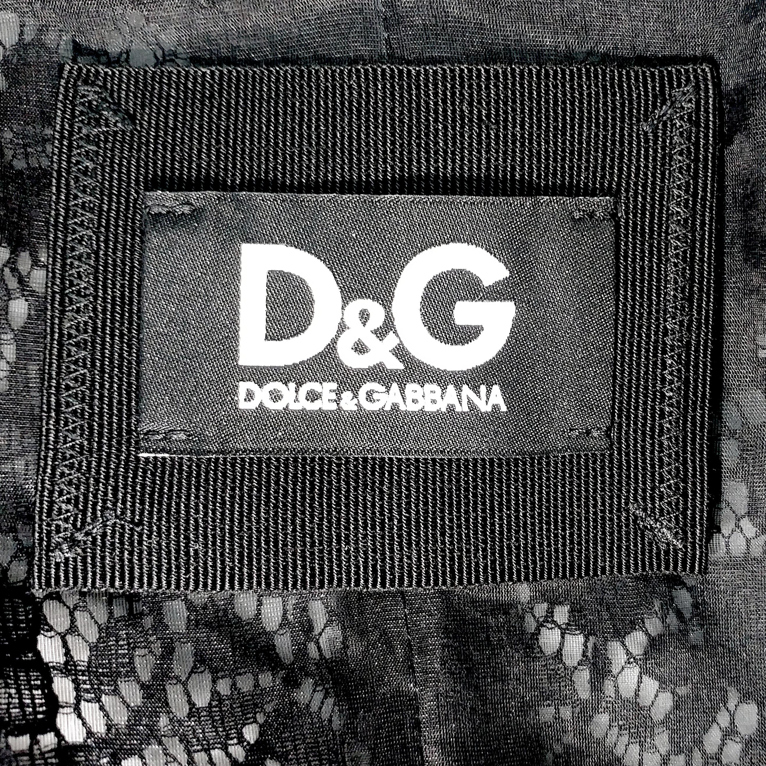 DOLCE & GABBANA - Black Cotton Lace Blazer with Silk Lining  Size 8US 40EU 1
