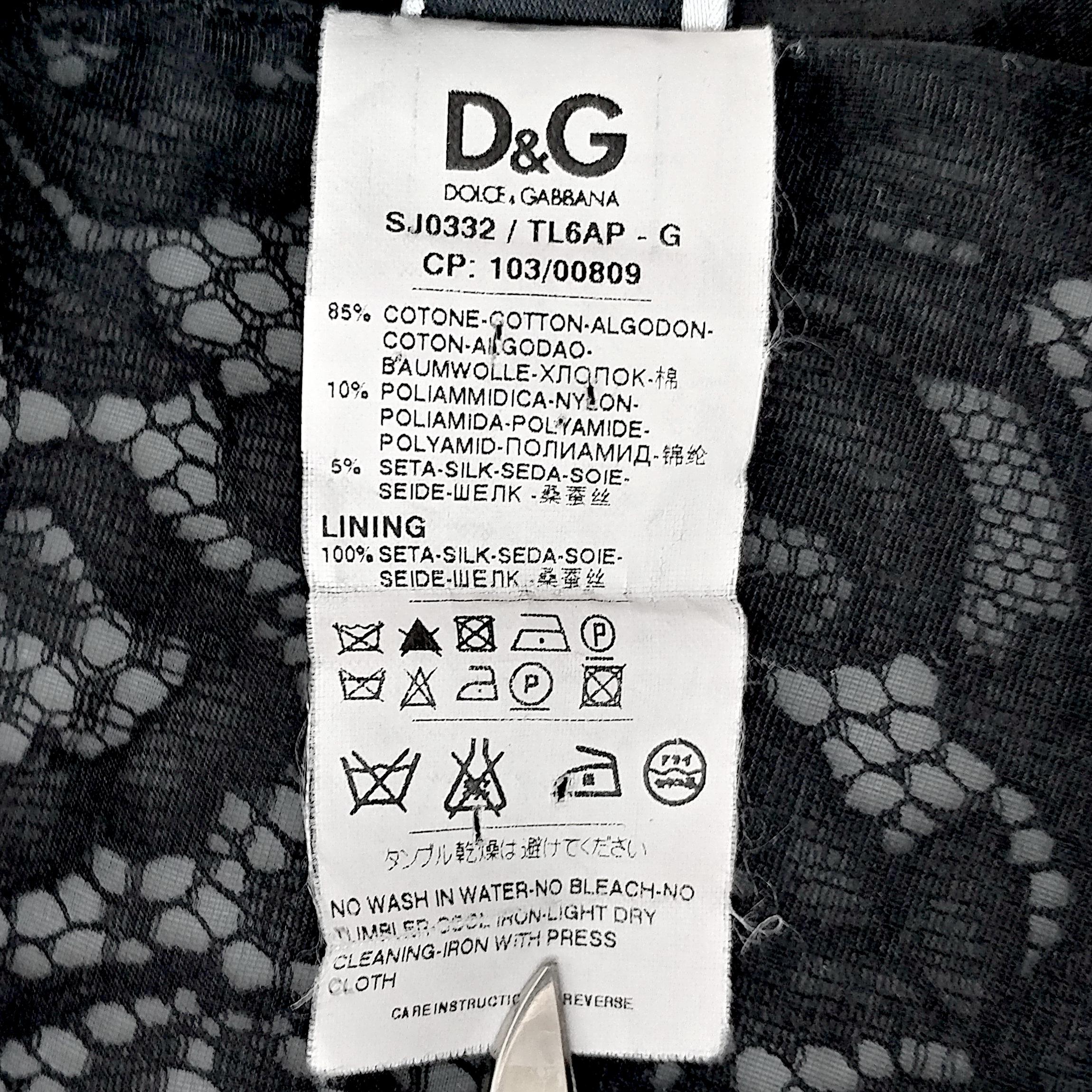 DOLCE & GABBANA - Black Cotton Lace Blazer with Silk Lining  Size 8US 40EU 2