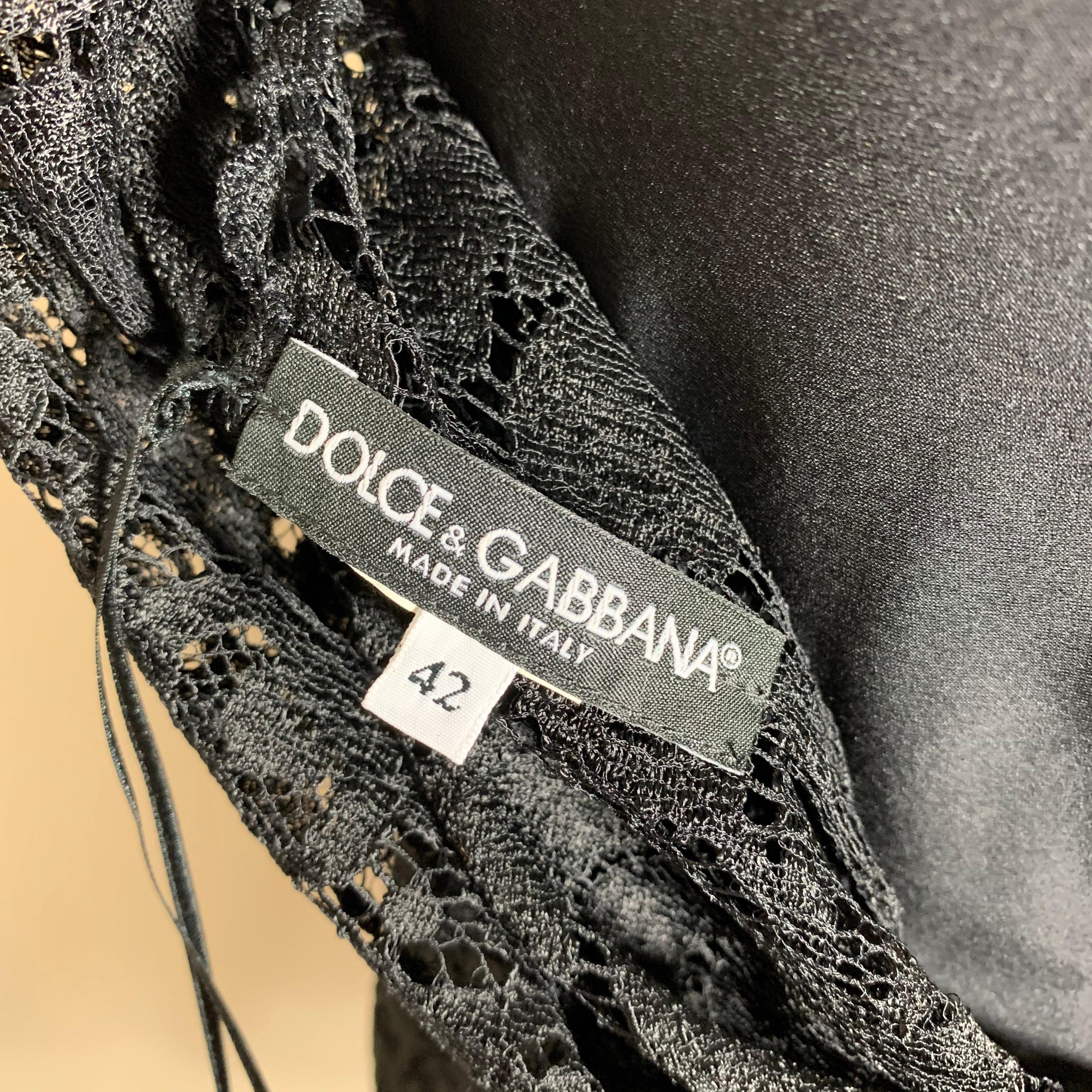 Dolce & Gabbana Black Cotton Lace, Silk Lined Sleeveless Dress with Tags, Italy For Sale 1