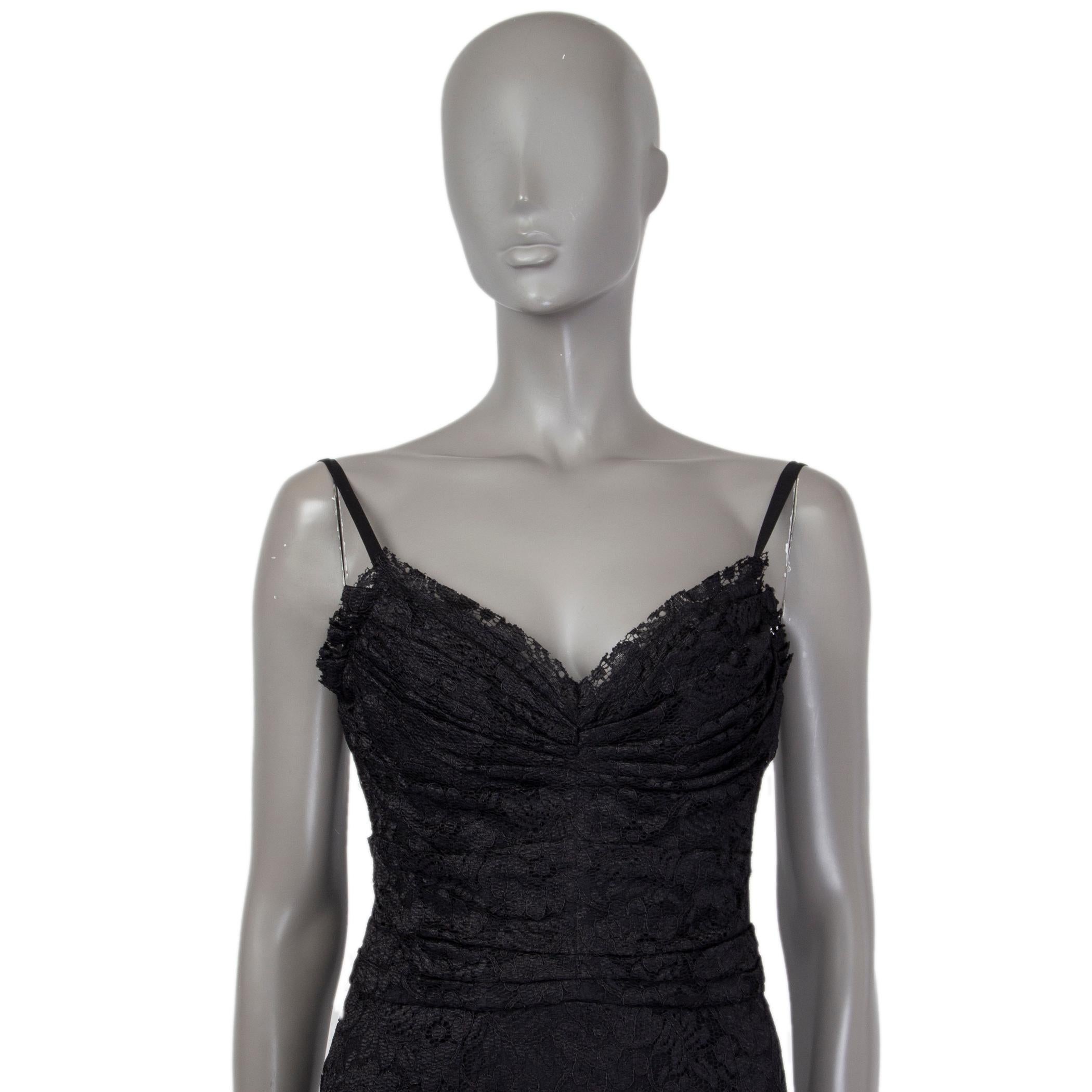 DOLCE & GABBANA black cotton LACE SLEEVELESS BUSTIER Dress 40 In Excellent Condition In Zürich, CH