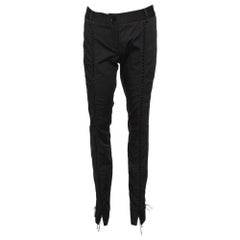 Dolce & Gabbana Black Cotton Lace Up Fitted Pants M