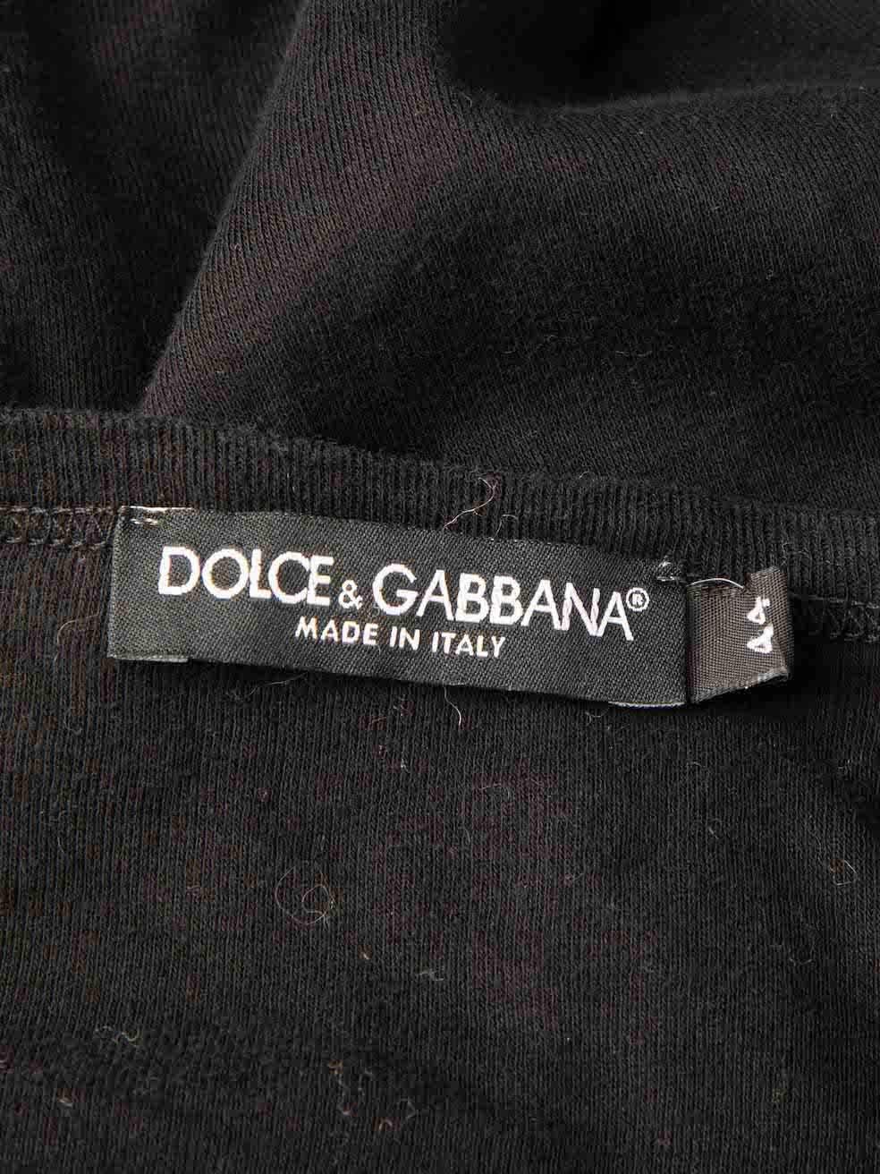 Women's Dolce & Gabbana Black Cotton Logo T-Shirt Size L For Sale