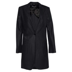 Dolce & Gabbana Schwarzer Mantel aus Baumwolle in mittlerer Länge S