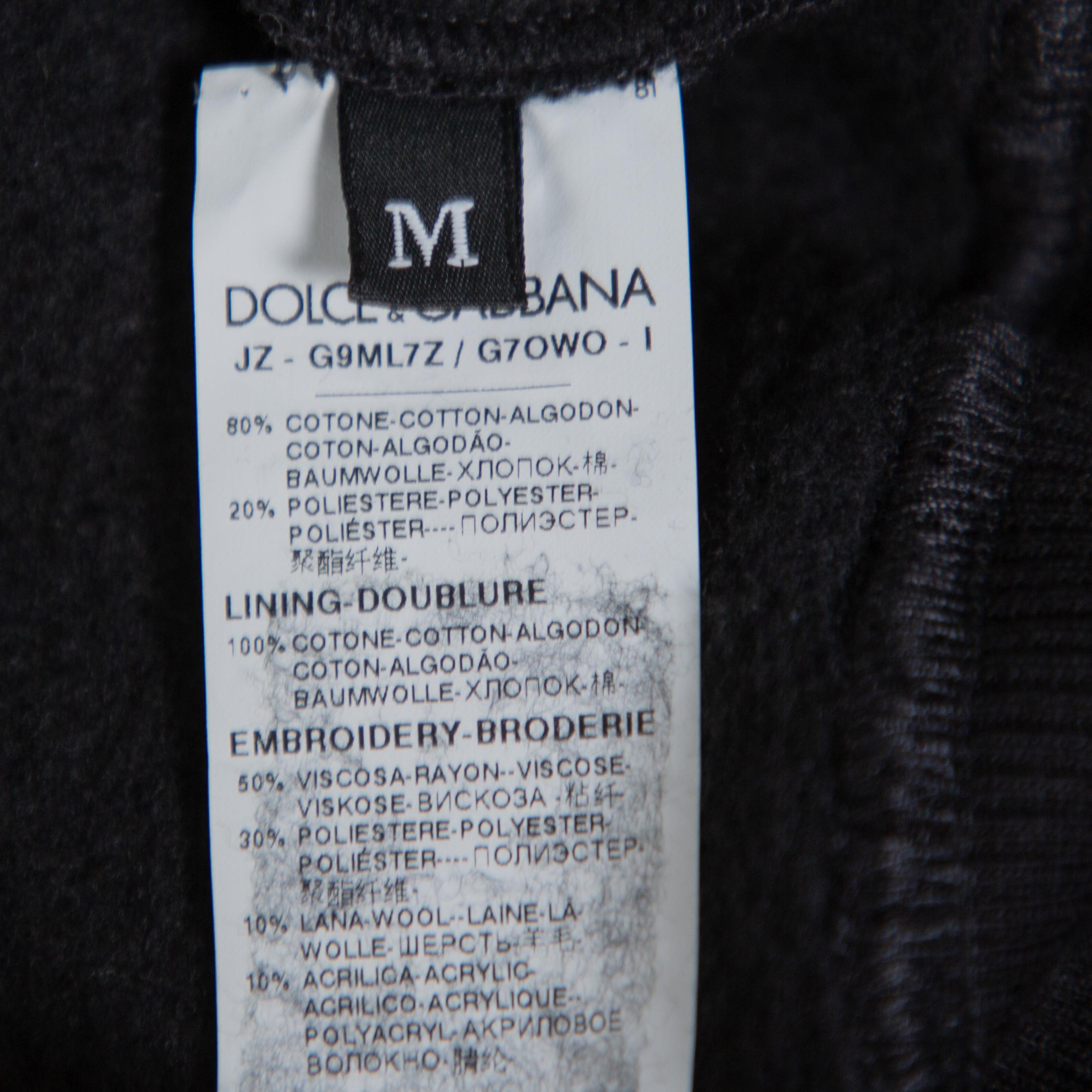 Dolce & Gabbana Black Cotton Paradise Embroidered Hoodie M 1