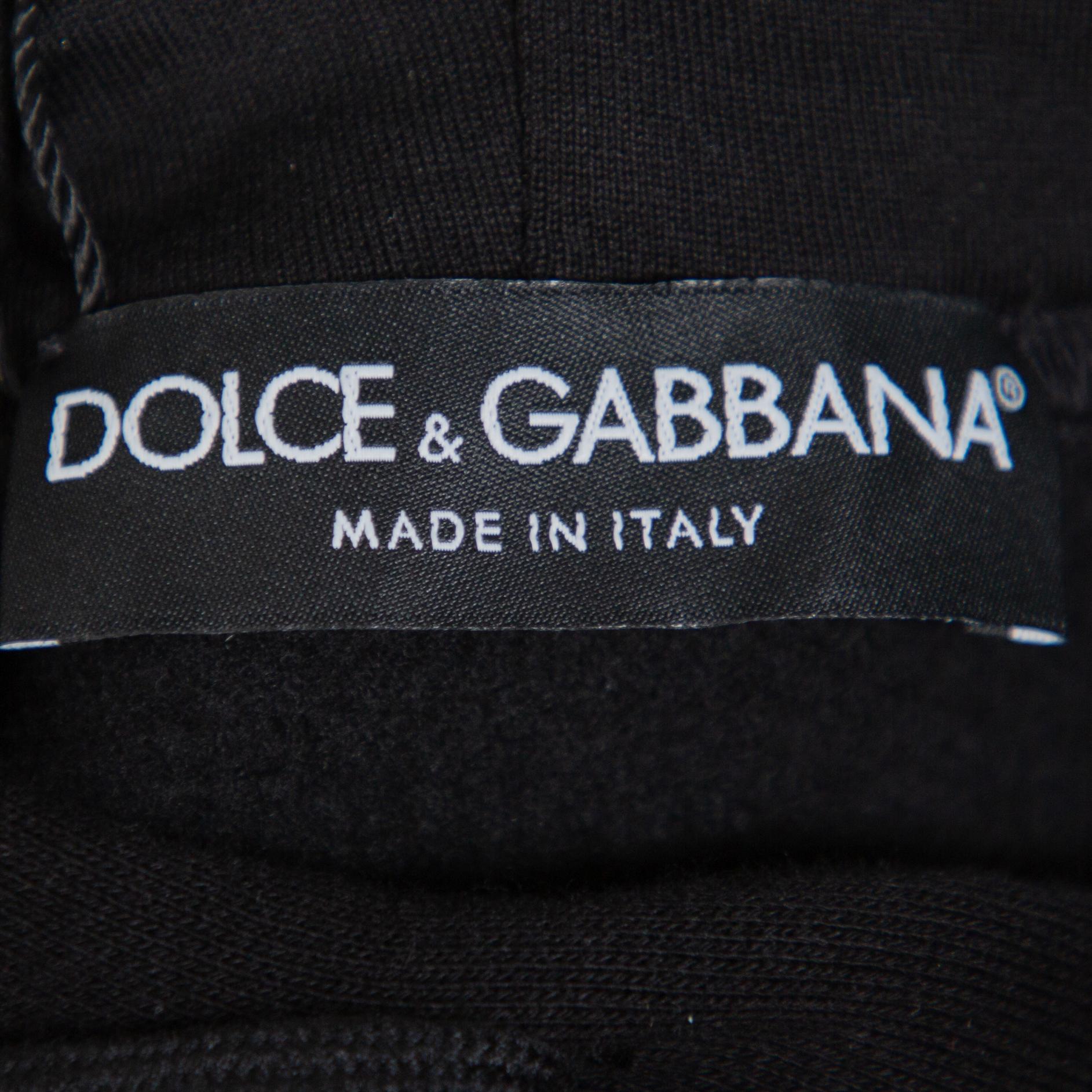 Dolce & Gabbana Black Cotton Paradise Embroidered Hoodie M 2
