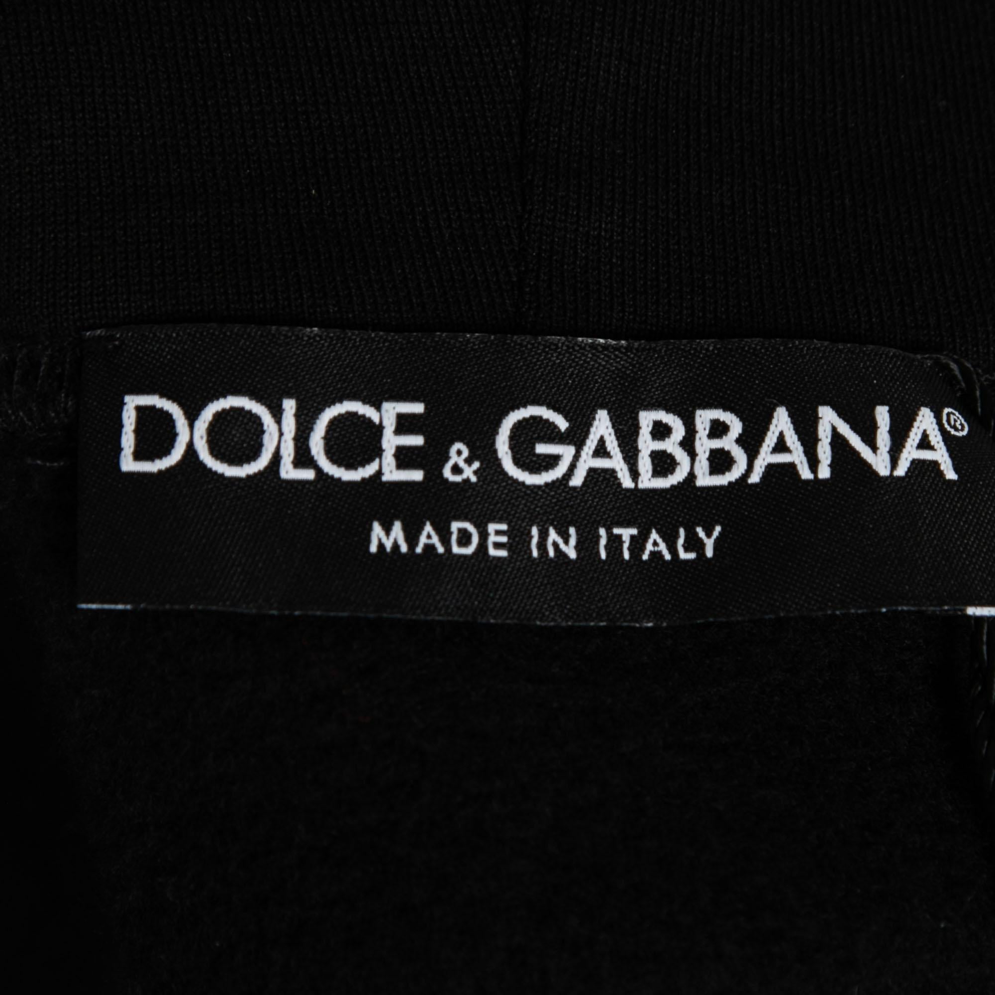 Dolce & Gabbana Black Cotton Paradise Embroidered Hoodie M 2