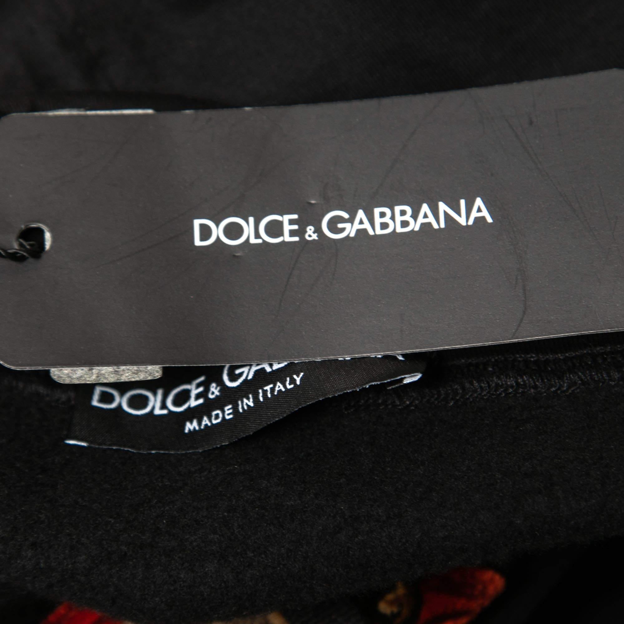 Dolce & Gabbana Black Cotton Paradise Hooded Sweatshirt M In New Condition In Dubai, Al Qouz 2