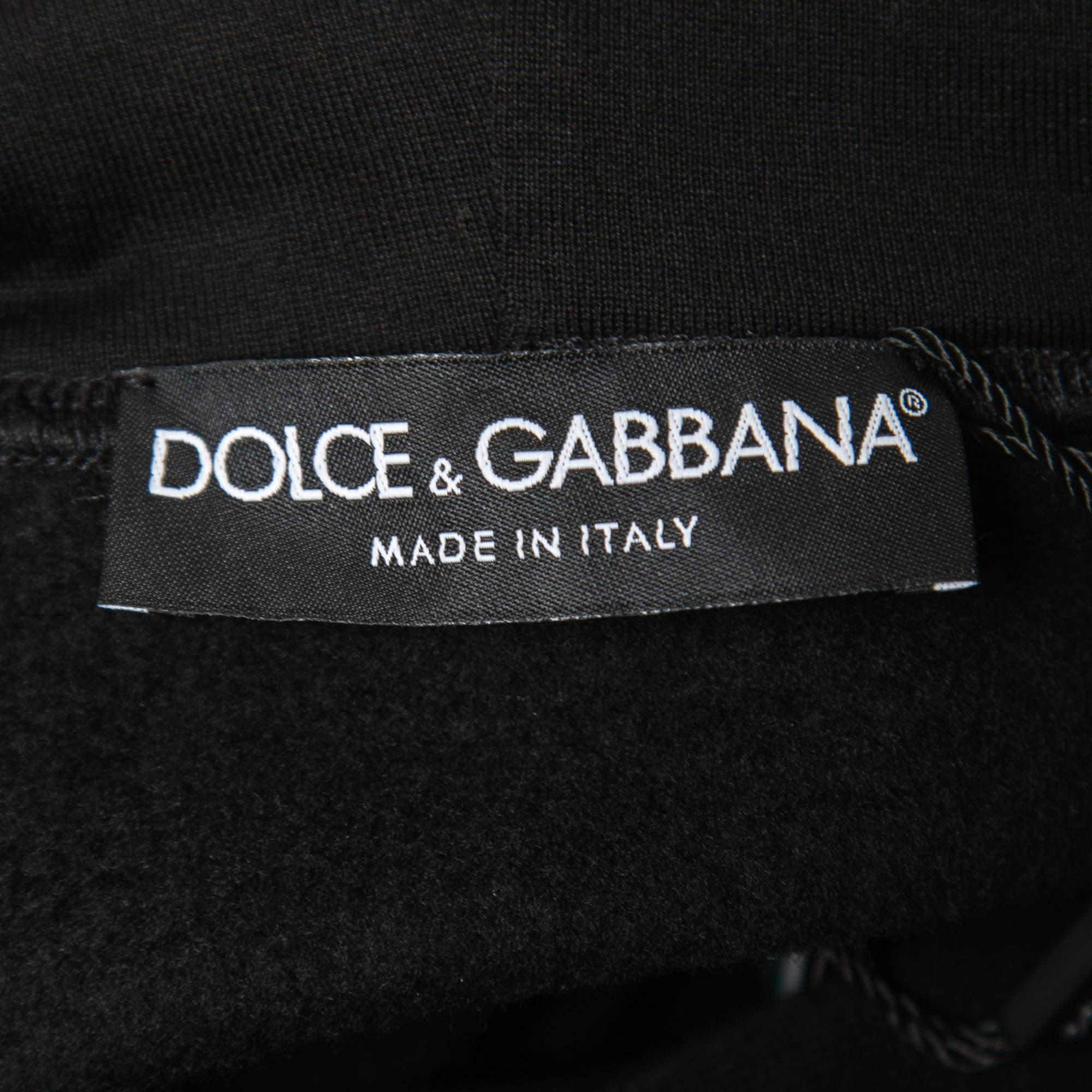 Dolce & Gabbana Black Cotton Paradise Hooded Sweatshirt M 1