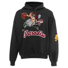 Dolce & Gabbana Black Cotton Paradise Hooded Sweatshirt M