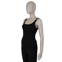 DOLCE & GABBANA black cotton RIB-KNIT Tank Top Shirt 40 S