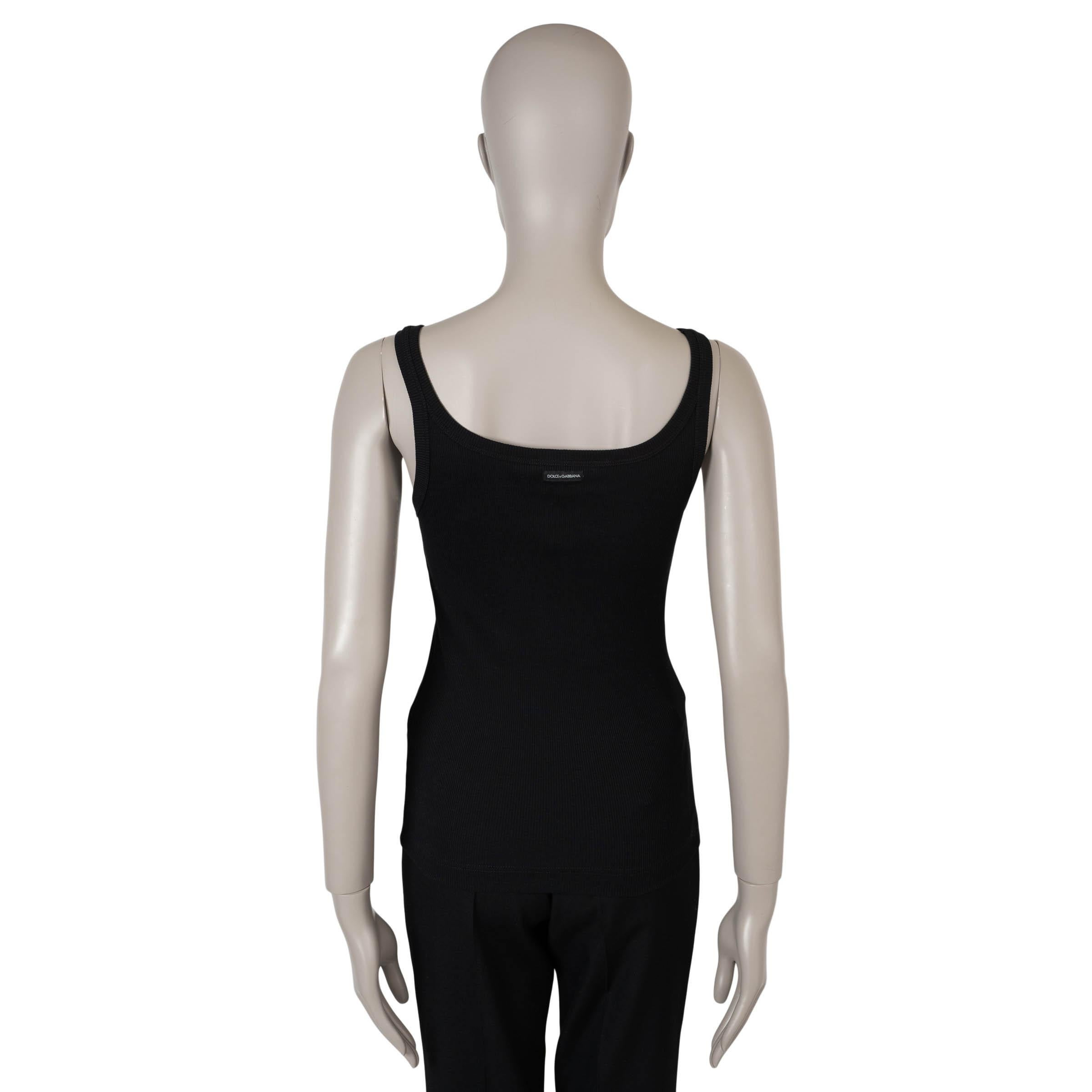 DOLCE & GABBANA Schwarzes RIB-KNIT-Tanktop aus Baumwolle 40 S im Zustand „Hervorragend“ im Angebot in Zürich, CH