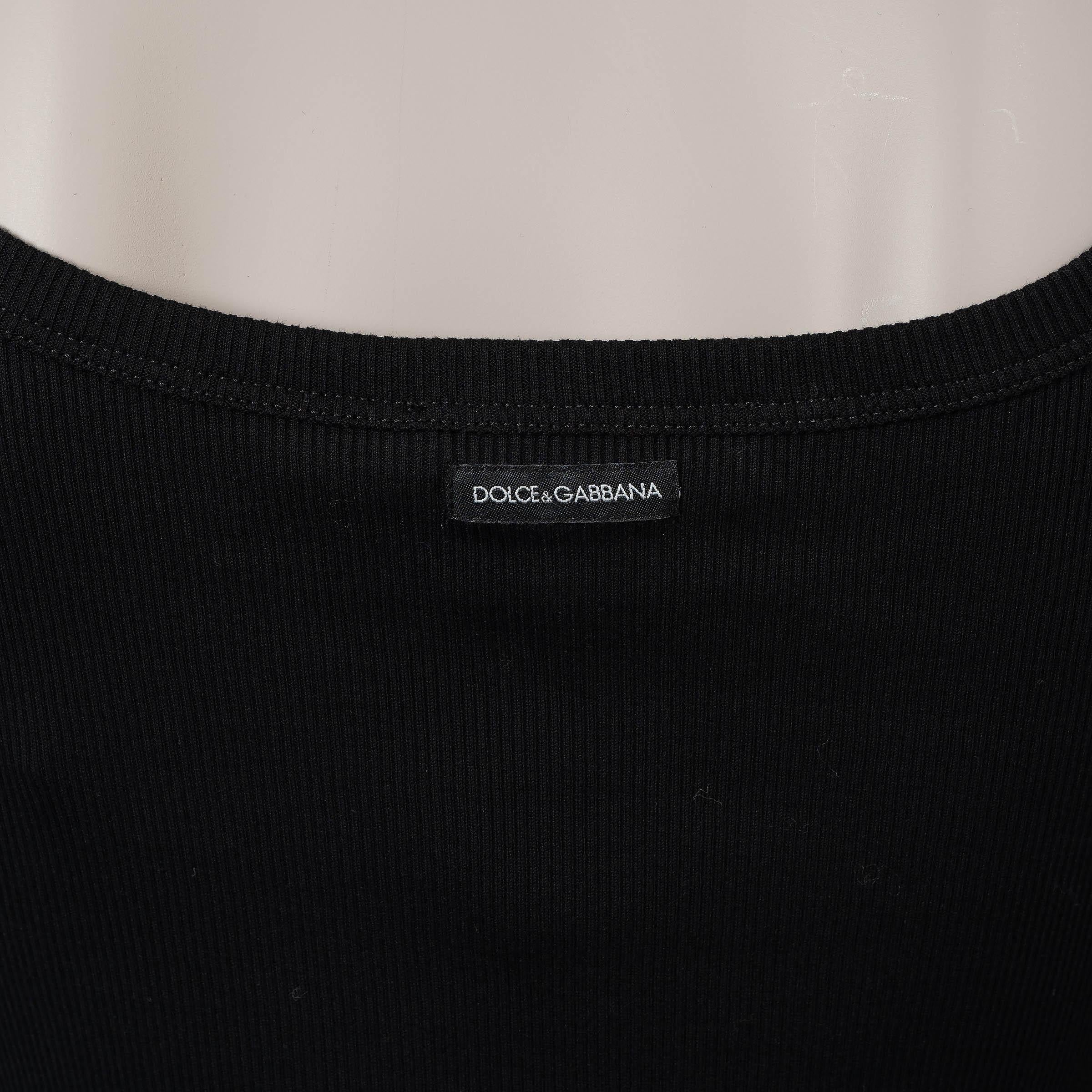 DOLCE & GABBANA Schwarzes RIB-KNIT-Tanktop aus Baumwolle 40 S im Angebot 2